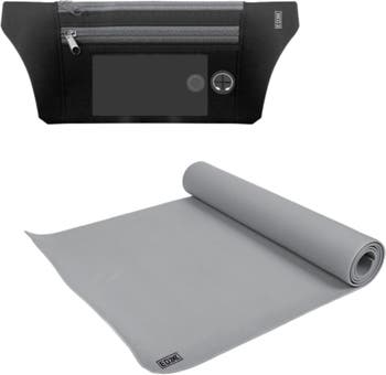 Серый коврик для йоги On The Go 5 мм и поясная сумка, комплект из 2 предметов EDX
