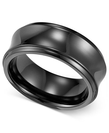 Мужское черное титановое кольцо, вогнутое обручальное кольцо (8 мм) Triton