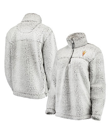 Женская серая куртка-пуловер Arizona State Sun Devils Sherpa Super-Soft с молнией на четверть Boxercraft