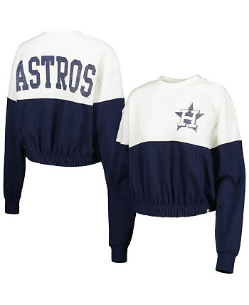 Женская бело-темно-синяя толстовка с пуловером Houston Astros Take Two Bonita '47 Brand
