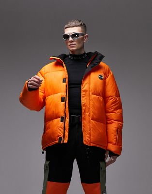 Оранжевая лыжная куртка-пуховик Topman Sno TOPMAN