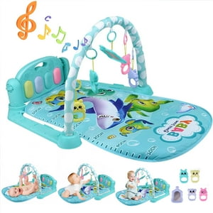 SLLINGLUO 3-in-1 Baby Play Mat & Activity Gym for Infant, Blue SLLINGLUO