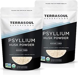 Terrasoul Superfoods Organic Psyllium Husk Powder (Порошок), 2 Lbs (2 Pack) - Superfine Texture | High Purity | Keto Baking Terrasoul Superfoods