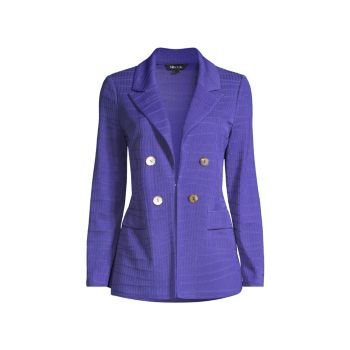 Double-Breasted Textured Knit Blazer Misook