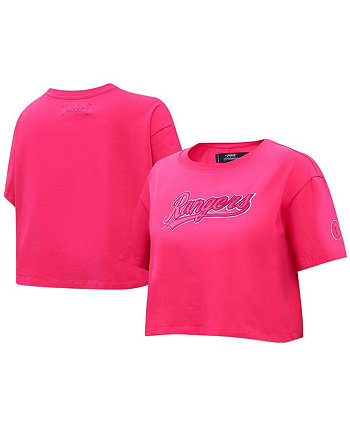 Женская розовая укороченная футболка тройного розового цвета Texas Rangers Pro Standard