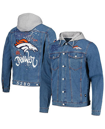 Мужская джинсовая куртка Denver Broncos с капюшоном и застежкой на все пуговицы The Wild Collective