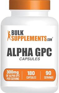 BulkSupplements.com Alpha GPC Capsules (Капсулы) - Acetylcholine Supplements, Alpha GPC 300mg - Choline Supplements, Gluten Free, 2 Capsules per Serving (Порция), 180 Capsules (Pack of 1) BulkSupplements