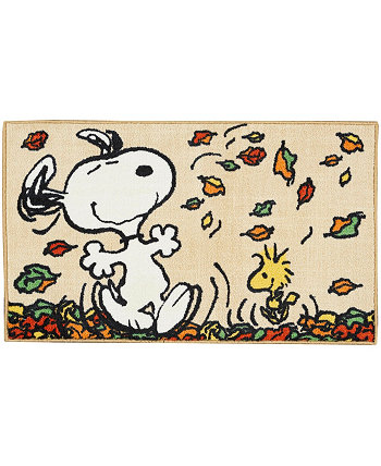 Ковер Nourison Peanuts Snoopy и Woodstock с акцентом на танцующие листья, 18 x 30 дюймов Nourison Home