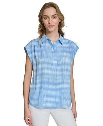 Женская рубашка с короткими рукавами и пуговицами спереди Calvin Klein