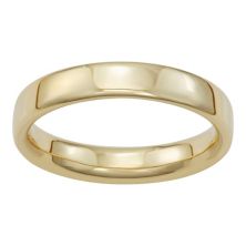 Мужское плоское полированное обручальное кольцо 4 мм из золота 10 карат LOVE CLOUD