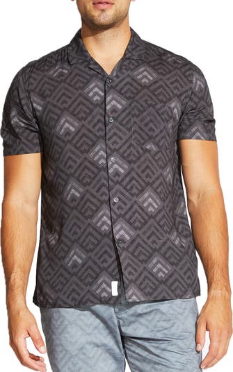Lodi Geometric Print Short Sleeve Regular Fit Shirt Civil Society