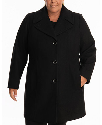 Однобортное бушлатное пальто больших размеров, созданное для Macy's Anne Klein