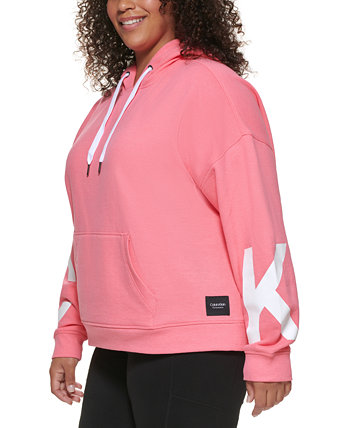 Толстовка большого размера с заниженными плечами и капюшоном с логотипом Calvin Klein