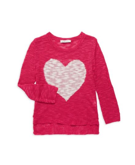 Вязаный свитер с сердечками для маленьких девочек Pinc Premium