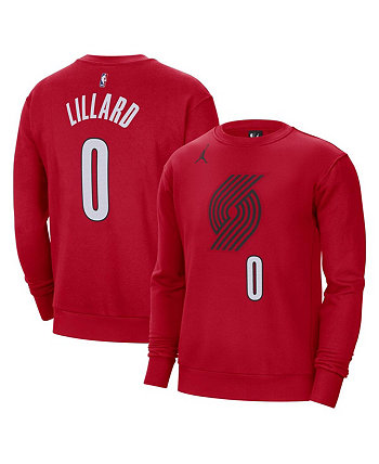 Мужской пуловер с именем и номером Damian Lillard Red Portland Trail Blazers Jordan