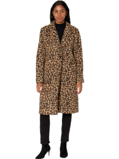Однобортное пальто из шерсти с леопардовым принтом NVLT