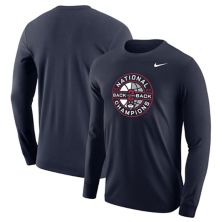 Men's Nike  Navy UConn Huskies Back-To-Back NCAA Men's Basketball National Champions Long Sleeve T-Shirt Nitro USA