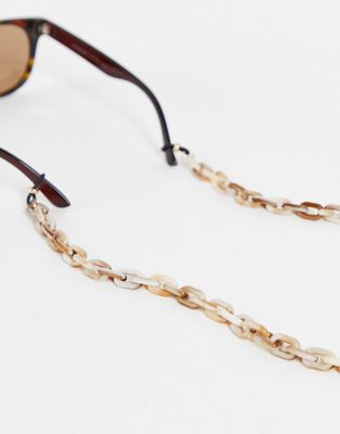 ASOS DESIGN sunglasses chain in resin milky tort ASOS DESIGN