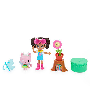 Кукольный домик DreamWorks Gabby, набор «Цветочный сад» с 2 игрушечными фигурками, 2 аксессуарами, доставкой и предметами мебели Gabby's Dollhouse