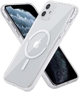 Чехол для iPhone 11 с магнетами, совместимый с MagSafe, матовый жесткий ПК + мягкий TPU, черный Yriklso