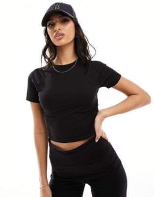 Kaiia fitted T-shirt in black - part of a set Kaiia