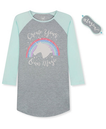 Рубашка для сна с длинным рукавом и маской для сна для маленьких девочек, комплект из 2 предметов Max & Olivia