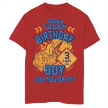 Футболка Tonka Tough Birthday Boy 3 Years Old для мальчиков 8-20 с рисунком Tonka