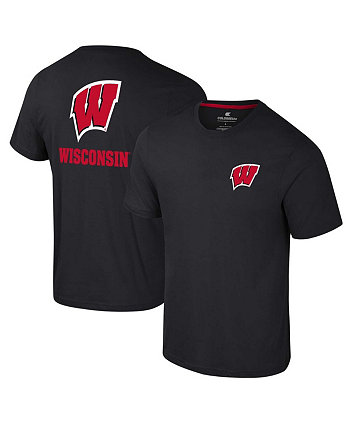 Мужская Джерси Colosseum Wisconsin Badgers Logo Lockup 2-Hit Active Blend T-Shirt Colosseum