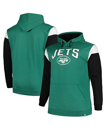 Мужской зеленый пуловер с капюшоном New York Jets Big and Tall Trench Battle Profile