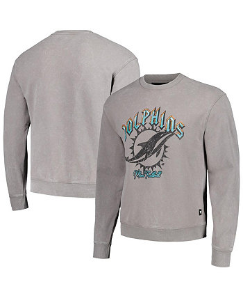 Мужской и женский серый пуловер с потертостями Miami Dolphins The Wild Collective