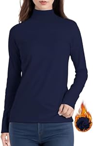 Womens Long Sleeve Turtleneck Thermal T-Shirts Mock Neck Underwear Fashion Tops for Winter Cold Weather YOGINGO