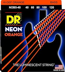 DR Strings HI-DEF NEON Bass Guitar Strings (NOB5-40) DR Strings