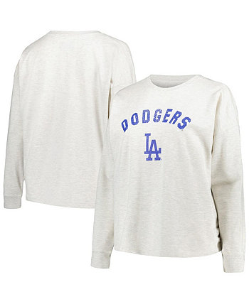 Женский овсяный рваный пуловер Los Angeles Dodgers большого размера, пуловер из френч-терри, толстовка Profile