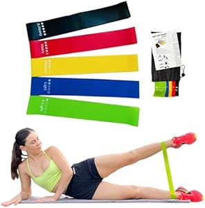 Resistance Loop Exercise Bands, Resistance Bands Exercise Bands for Home Fitness, Stretching, Strength Training, Physical Therapy,Elastic Workout Bands for Women Men Kids, Set of 5 Generic