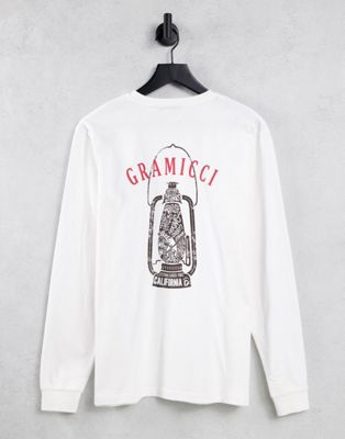 Gramicci lantern long sleeve top in white Gramicci
