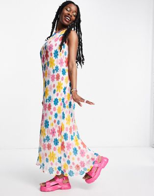 Платье макси Native Youth из винтажной плиссированной ткани с цветочным принтом NATIVE YOUTH