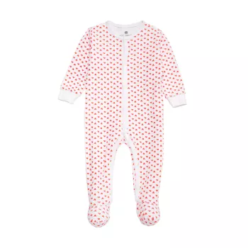 Baby Girl's Casey Heart Print Pajama Footie Ro's Garden