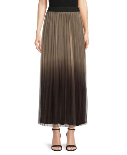 Плиссированная юбка-миди с эффектом «омбре» YAL New York