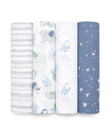 Time to Dream Swaddle Blankets, Pack of 4 ADEN BY ADEN AND ANAIS