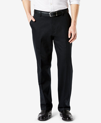Мужские брюки свободного кроя Signature Lux из хлопкового стрейч цвета хаки со складками Dockers