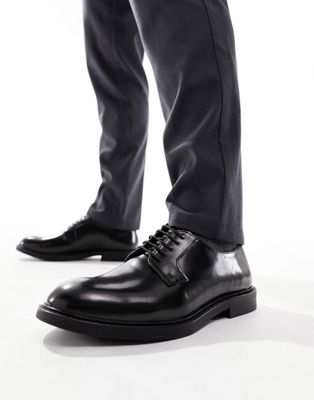 Черные лакированные кожаные туфли на шнуровке Thomas Crick Thomas Crick