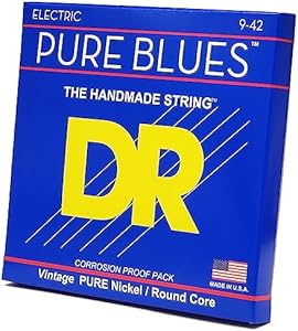 DR Strings Pure Blues Pure Nickel Wrap Round Core 9-42 DR Strings