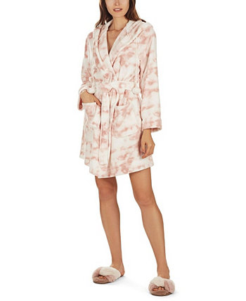 Женский мраморный роскошный флисовый плюшевый халат с помпоном MEMOI