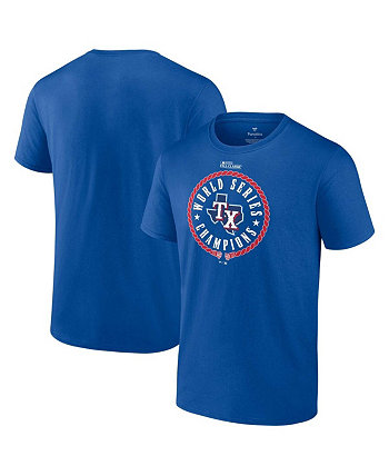 Мужская футболка Royal Texas Rangers 2023 World Series Champions Stealing Home Fanatics