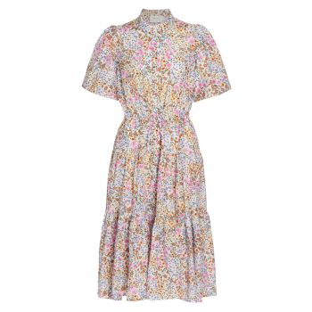 Ярусное платье-рубашка с цветочным принтом Cevelyn Munthe