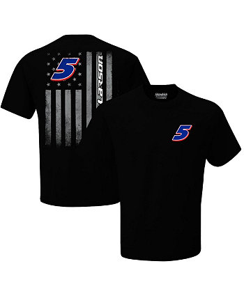 Мужская черная футболка Kyle Larson Exclusive Tonal Flag Hendrick Motorsports Team Collection