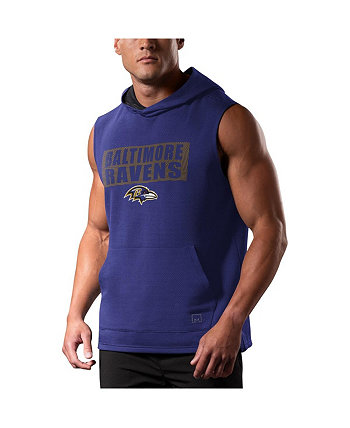 Мужской фиолетовый пуловер без рукавов с капюшоном Baltimore Ravens Marathon MSX by Michael Strahan