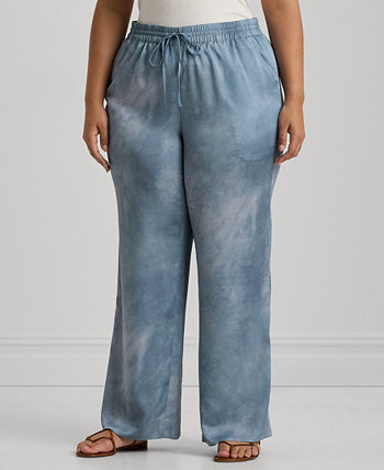 Plus Size Printed Charmeuse Pants LAUREN Ralph Lauren