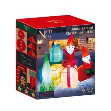 4.9 FT Christmas Inflatable Elf and Gifts Popfun