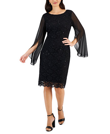Женское кружевное платье-футляр с накидкой и рукавами Connected